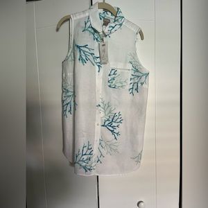 New No Iron Linen Chicos sleeveless shirt